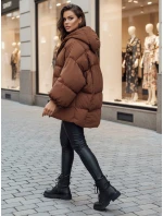 Dámska prešívaná bunda s kapucňou PARIMA camel FashionStreet TY4510z Dámska prešívaná bunda s kapucňou PARIMA camel FashionStreet TY4510z