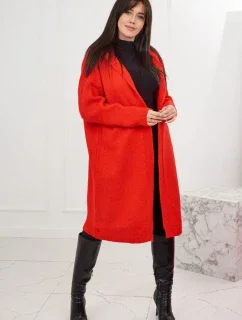 Sveter s kapucňou červený