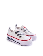 Dziecięce Materiałowe Trampki BIG STAR KK374048 Białe