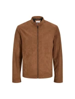Jack&Jones bunda zo syntetického semišu JJEDYLAN CLEAN JACKET NOOS 12261197 COGNAC