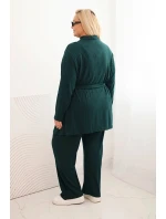 Dámsky 3-dielny set Plus Size tmavo zelená