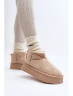 Damskie Śniegowce Na Grubej Podeszwie Beżowe Caliksa