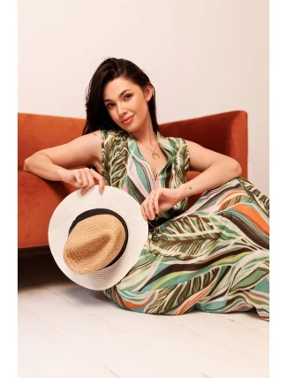 B283 Maxi šaty s potlačou - model 4