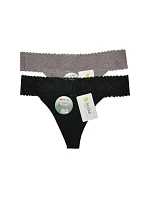 Dámske tangá 26706 A'2 Black and Beige - DC Girl