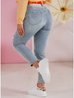 Dámske džínsové nohavice slim fit s opaskom GIRLHOOD modré FashionStreet UY2484
