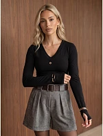 Dámska čierna blúzka FashionStreet RY2935 Dámska čierna blúzka FashionStreet RY2935