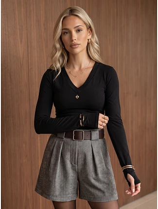 Dámska čierna blúzka FashionStreet RY2935 Dámska čierna blúzka FashionStreet RY2935