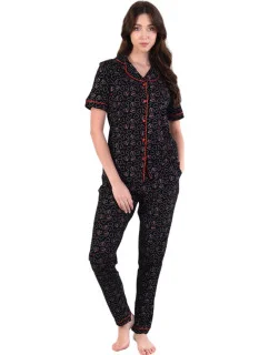 Dámske pyžamo 180/162 čierne so srdiečkami - Karol