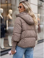 Dámska zimná prešívaná bunda s kapucňou, béžová, FashionStreet TY5897 Dámska zimná prešívaná bunda s kapucňou, béžová, FashionStreet TY5897