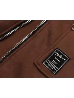 Jednoduchá hnedá dámska mikina s ozdobným zipsom (AMG-37) Jednoduchá hnedá dámska mikina s ozdobným zipsom (AMG-37)