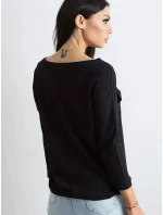 Voľná čierna dámska blúzka so zaväzovaním v spodnej časti (4691) Voľná čierna dámska blúzka so zaväzovaním v spodnej časti (4691)