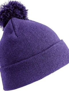 Result Headwear RC 028X Pletená čiapka s bambulou 28.028X fialová