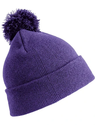 Result Headwear RC 028X Pletená čiapka s bambulou 28.028X fialová