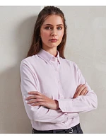 Premier PR 338 Oxford – pruhovaná blúzka s dlhými rukávmi 39.0338 oxford blue