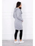 Šatová bunda s kapucňou šedá melange Šatová bunda s kapucňou šedá melange