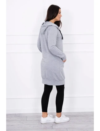 Šatová bunda s kapucňou šedá melange Šatová bunda s kapucňou šedá melange