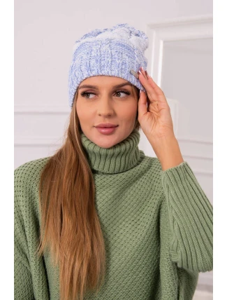 Dolores fleecová čiapka K303 modrá+biela+džínsy