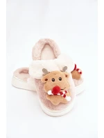 Vánoční kožené domácí pantofle dámské sobi béžové Ilianne Vánoční kožené domácí pantofle dámské sobi béžové Ilianne