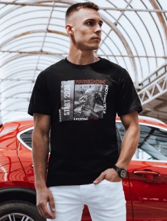 Pánske tričko s potlačou čierne FashionStreet RX5464