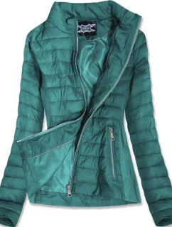 Bunda v morskej akvamarínovej farbe s pružnými vsadkami 2 (19801)