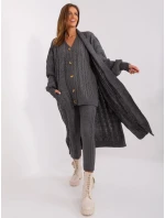 Kardigán BA SW 8032 1.06P tmavo sivý