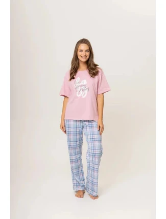 Dámske pyžamo 160/020 ružová s károm - Karol