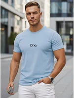 Pánske modré bavlnené tričko s potlačou FashionStreet NX5125R Pánske modré bavlnené tričko s potlačou FashionStreet NX5125R