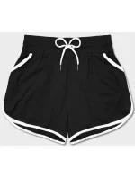 Čierne dámske šortky s kontrastnou lemovkou (8K208-3) Čierne dámske šortky s kontrastnou lemovkou (8K208-3)