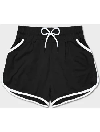 Čierne dámske šortky s kontrastnou lemovkou (8K208-3) Čierne dámske šortky s kontrastnou lemovkou (8K208-3)