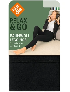 Dámske bavlnené legíny NUR DIE BAUMWOLL LEGGINGS - NUR DIE - čierne