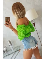 Svetlo zelená pruhovaná blúzka