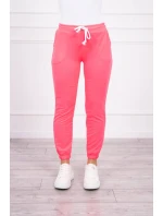 Bavlnené nohavice ružové neónové