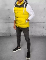 Pánska vesta s kapucňou žltá FashionStreet TX4321 Pánska vesta s kapucňou žltá FashionStreet TX4321