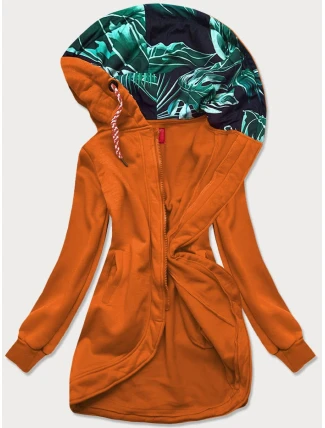 Dámska dlhá mikina na zips v karamelovej farbe (AMG815) Dámska dlhá mikina na zips v karamelovej farbe (AMG815)