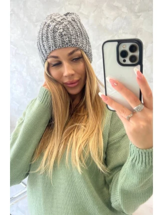 Veselá fleecová čiapka K225 sivá+grafitová