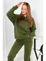 Izolovaná bavlnená súprava, mikina + nohavicami Brooklyn khaki