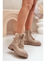 Zateplené členkové topánky tenisky na zips Eco koža béžová Willatta