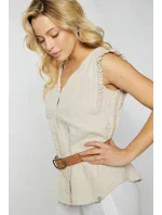 Dámska Mušelínová blúzka Béžová - Monnari