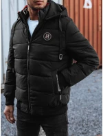 Pánska prešívaná zimná bunda s kapucňou čierna FashionStreet TX4948