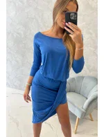 Asymetrické šaty, 3/4 rukávy, nevädzovo modré Asymetrické šaty, 3/4 rukávy, nevädzovo modré