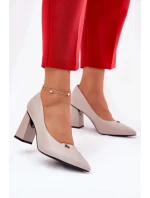 Elegantné dámske lodičky na širokom podpätku Vinceza - sivé Elegantné dámske lodičky na širokom podpätku Vinceza - sivé