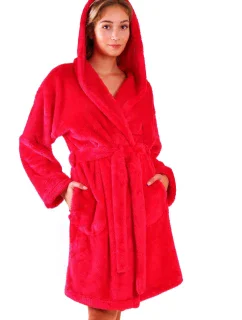 Dámsky župan Lilly extra s kapucňou 3/4 3320 jedna veľkosť červená - Vestis