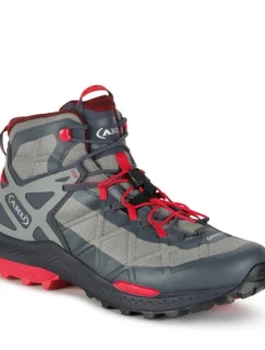 Aku pánska turistická členková obuv Rocket Gore-tex sivá červená
