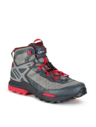 Aku pánska turistická členková obuv Rocket Gore-tex sivá červená