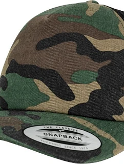 Flexfit 6606C/6606CA 5-panelová truckerová čiapka „Camo“ 55.606C drevený kamufláž/čierna