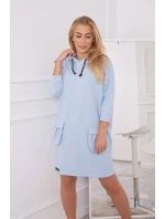 Šaty s kapucňou modré