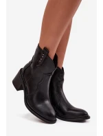 Ocieplane Botki Damskie Na Obcasie Czarne Brilynn