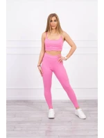 Súprava s blúzou hore pruhovaná svetlo ružová