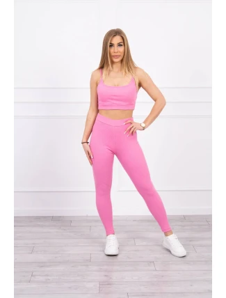 Súprava s blúzou hore pruhovaná svetlo ružová