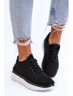 Damskie Sznurowane Buty Sportowe Czarne Lavarone